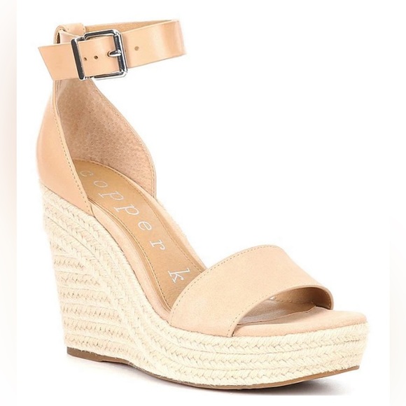 Women’s Ankle Strap Suede Platform Espadrille Wedge Sandals - Picture 1 of 9
